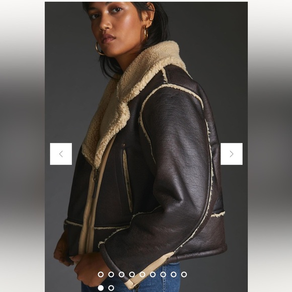 Anthropologie NWT Pilcro Faux-Leather Sherpa-Lined Jacket size M. - Picture 11 of 16